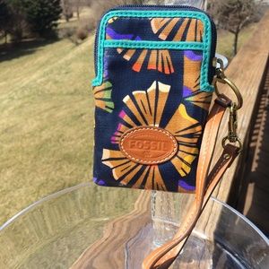 Colorful Fossil Zip Wristlet